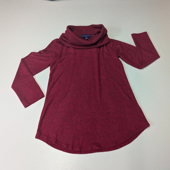 Apt. 9 Size Small (Slightly oversized) Red/Black Heathered Cowl Neck Sweater - Picture 10 of 13